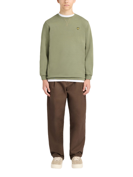 Lyle & Scott Kids' Cotton Crew Neck Sweatshirt, Olive - view 2, Olive