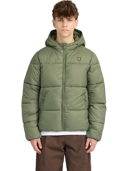 Lyle & Scott Kids' Quilted Fleece Padded Jacket, Olive