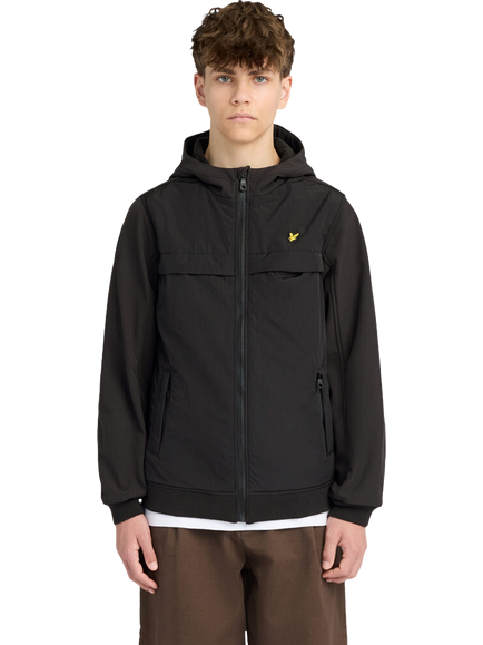 Lyle & Scott Kids' Soft Shell Raincoat, Jet Black, Z865 Jet Black