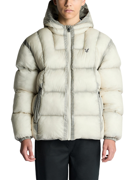 Lyle & Scott Kids' Translucent Puffer Jacket, Putty, Putty