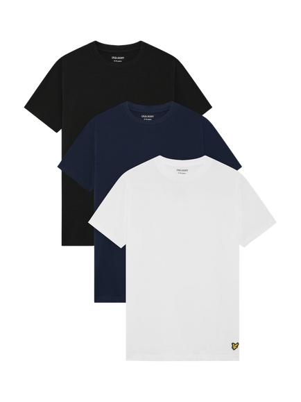 Lyle & Scott Kids' Cotton Short Sleeve T-Shirt, Pack of 3, Multi, Multi