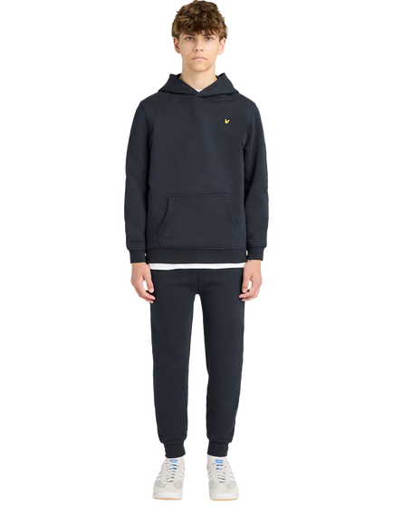 Lyle & Scott Kids' Cotton Brush Back Joggers, Dark Navy - view 2, Dark Navy