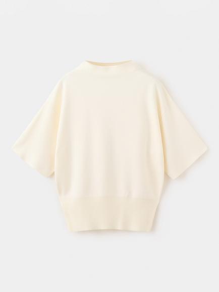 Mango Mock Neck Short Sleeve Jumper, Raw, Raw