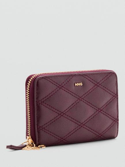 Mango Quilted Wallet - view 2, Cherry