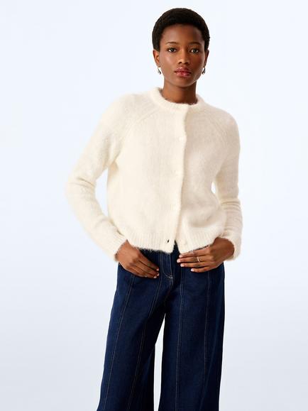 OMNES Cosmo Alpaca Blend Cardigan, Cream, Cream