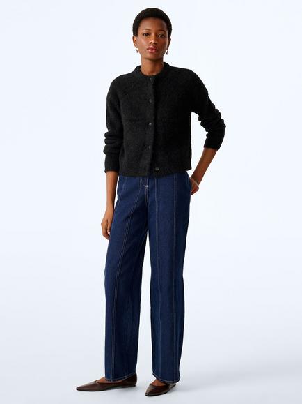 OMNES Cosmo Alpaca Blend Cardigan, Black, Black