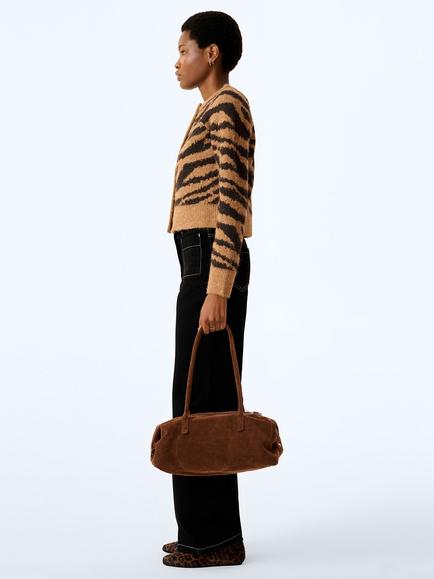 OMNES August Cardigan, Brown Zebra Print - view 2, Brown Zebra Print