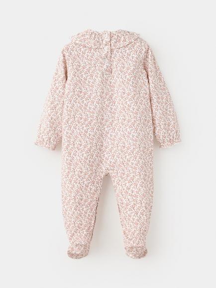 Mango Baby Ruffle Collar Footed Sleepsuit, Pink - view 2, Pink