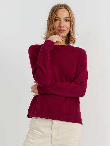 Chinti & Parker Pure Cashmere Boxy Jumper, Cherry, Cherry
