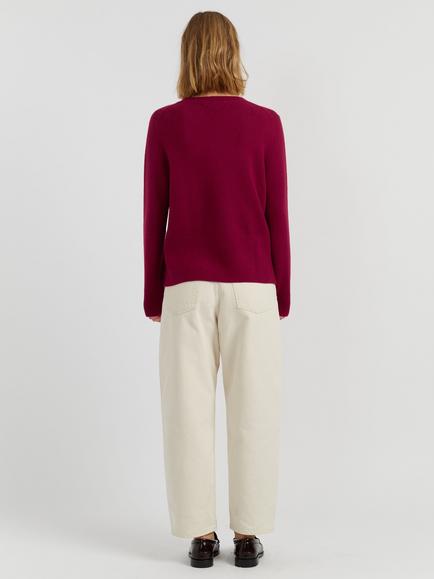 Chinti & Parker Pure Cashmere Boxy Jumper, Cherry - view 2, Cherry