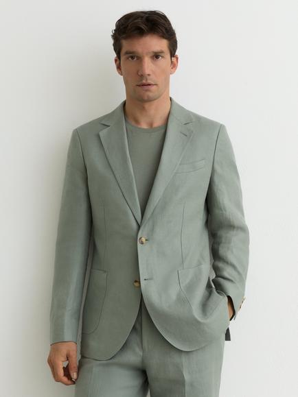 Reiss Atlantic Linen Suit Jacket, Sage, Sage