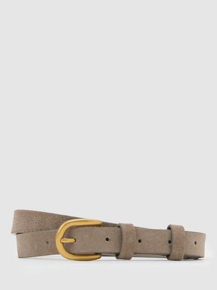 Reiss Cynthia Suede Skinny Belt, Light Grey, Light Grey