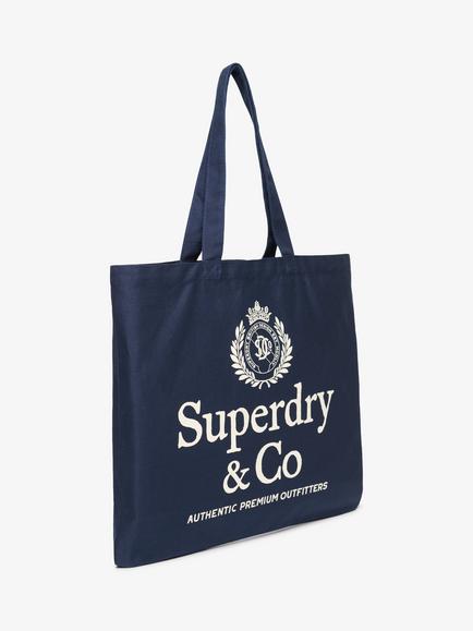 Superdry Cotton Tote Bag - view 2, Navy/Off White