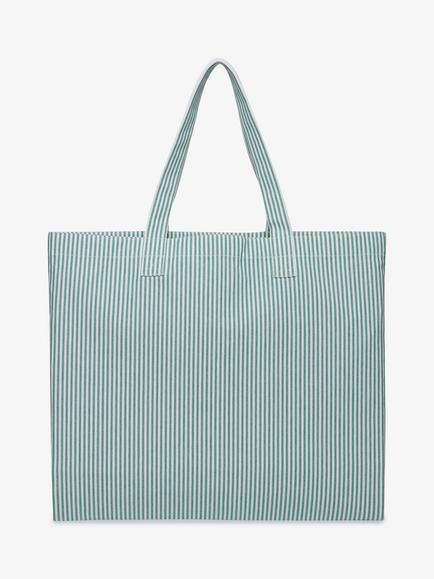 Superdry Oxford Stripe Tote Bag, Peppermint Chalk - view 2, Peppermint Chalk