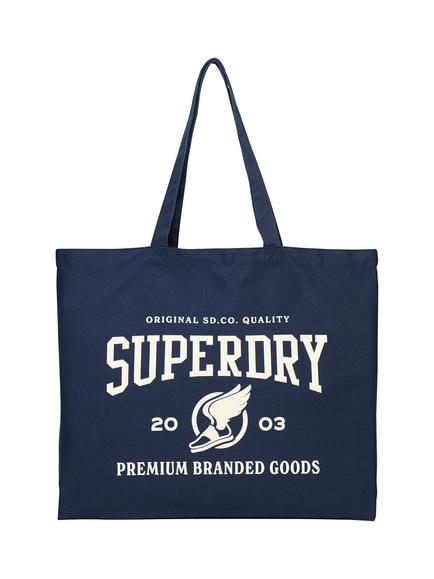 Superdry Cult Superdry Tote Bag, Navy/Off White, Navy/Off White