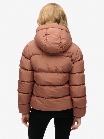 Superdry Hooded Sports Puffer Jacket - view 2, Nutmeg Spice Brown
