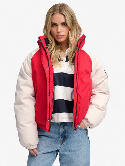 Superdry Cotton Padded Shell Jacket, Tango Red/Multi