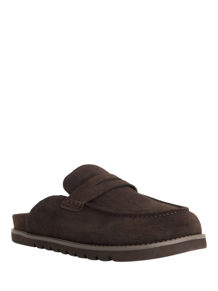 Dune London Goldens M Suede Backless Loafers - view 2, Brown