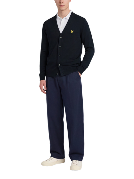Lyle & Scott V-Neck Knitted Cardigan, Z271 Dark Navy - view 2, Z271 Dark Navy