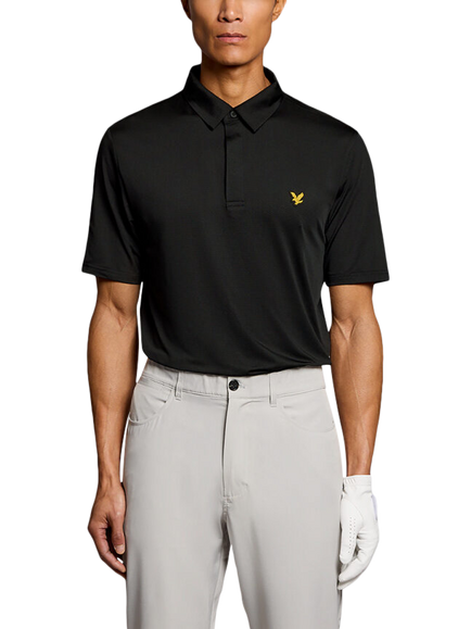 Lyle & Scott Golf Concealed Placket Polo Shirt, Black, Black