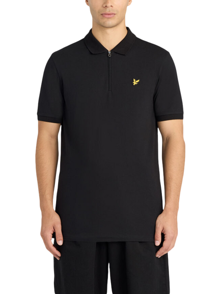 Lyle & Scott Cotton Rich Regular Fit Short Sleeve Polo Shirt, Z865 Jet Black, Z865 Jet Black