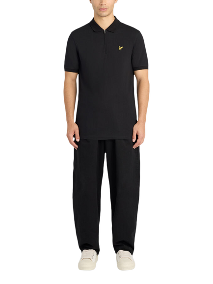 Lyle & Scott Cotton Rich Regular Fit Short Sleeve Polo Shirt, Z865 Jet Black - view 2, Z865 Jet Black
