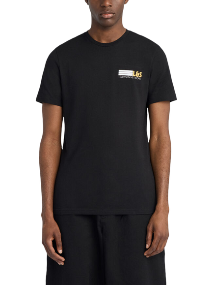 Lyle & Scott Broadcaster Graphic Cotton Crew Neck T-Shirt, Z865 Jet Black, Z865 Jet Black