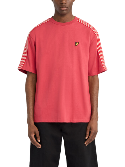 Lyle & Scott Cotton Stripe T-Shirt, Dark Red, Dark Red