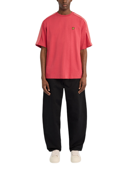 Lyle & Scott Cotton Stripe T-Shirt, Dark Red - view 2, Dark Red