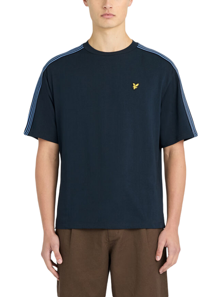 Lyle & Scott Cotton Stripe T-Shirt, Dark Navy, Dark Navy