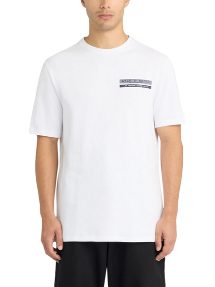 Lyle & Scott TV Pixel Graphic Crew Neck Cotton T-Shirt, White