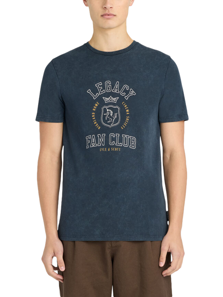 Lyle & Scott Washed Cotton Crew Neck Legacy Fan Club Graphic T-Shirt, Dark Navy, Dark Navy