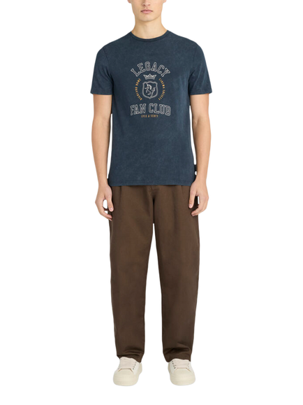 Lyle & Scott Washed Cotton Crew Neck Legacy Fan Club Graphic T-Shirt, Dark Navy - view 2, Dark Navy