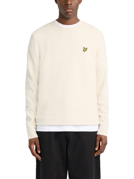 Lyle & Scott Brushed Crew Neck Jumper, Natural Putty, Natural Putty