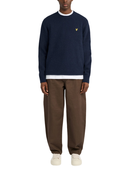 Lyle & Scott Brushed Crew Neck Jumper - view 2, Dark Navy