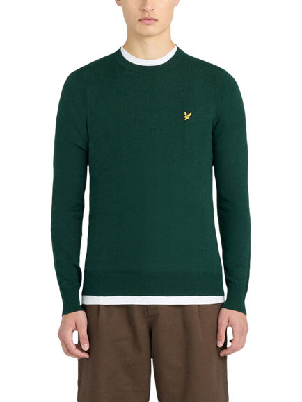 Lyle & Scott Cotton Rich Jumper, W486 Dark Green