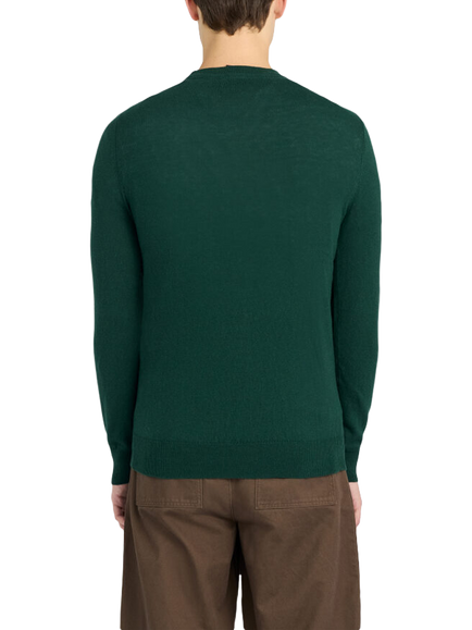 Lyle & Scott Cotton Rich Jumper - view 2, W486 Dark Green