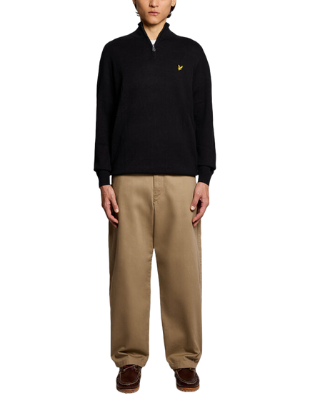Lyle & Scott Cotton Rich Quarter-Zip Jumper, Jet Black, Jet Black