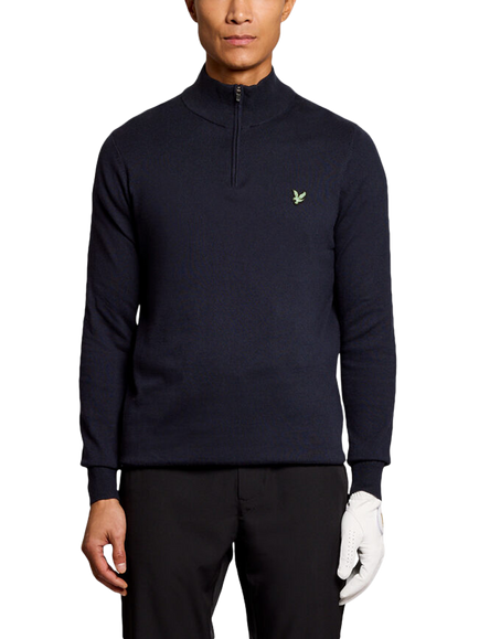 Lyle & Scott Cotton Rich Quarter Zip Jumper, Z271 Dark Navy, Z271 Dark Navy