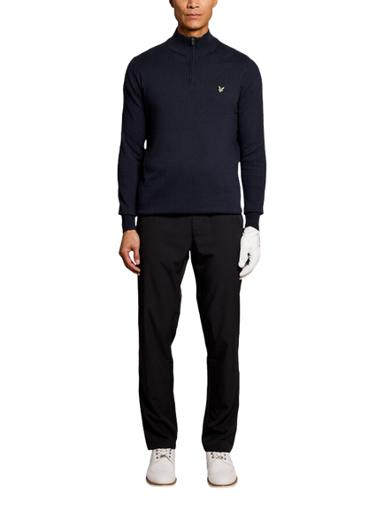 Lyle & Scott Cotton Rich Quarter-Zip Golf Jumper, Dark Navy - view 2, Dark Navy