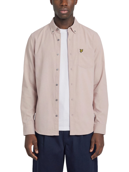 Lyle & Scott Cotton Plain Flannel Shirt, Dusty Pink, Dusty Pink