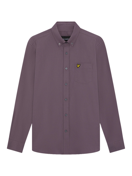 Lyle & Scott Cotton Plain Oxford Shirt, Y300 Haze Purple, Y300 Haze Purple