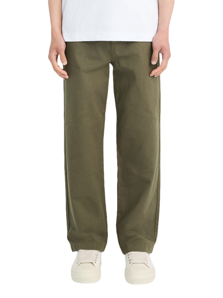 Lyle & Scott Cotton Straight Leg Work Trousers, Olive, Olive