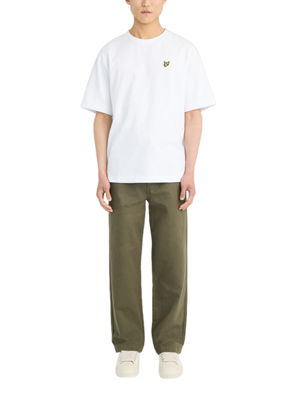 Lyle & Scott Cotton Straight Leg Work Trousers, Olive - view 2, Olive