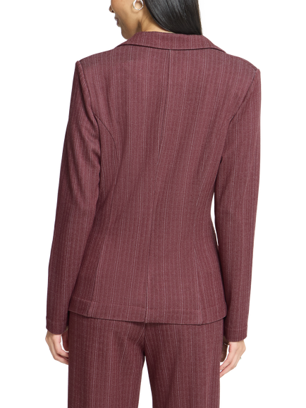 ICHI Ihkate Form Fitting Office Blazer, Burgundy - view 2, Burgundy