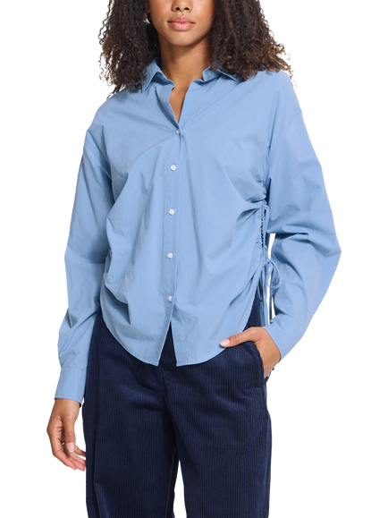 ICHI Ihibenia Sculpted Side Ruched Shirt, Allure, Allure