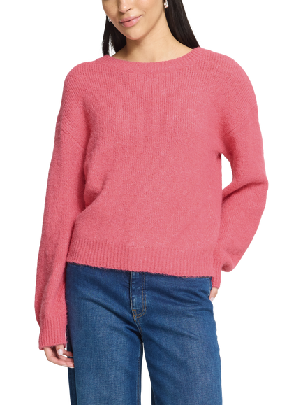 ICHI Ihandora Crew Neck Jumper, Fruit Dove, Fruit Dove