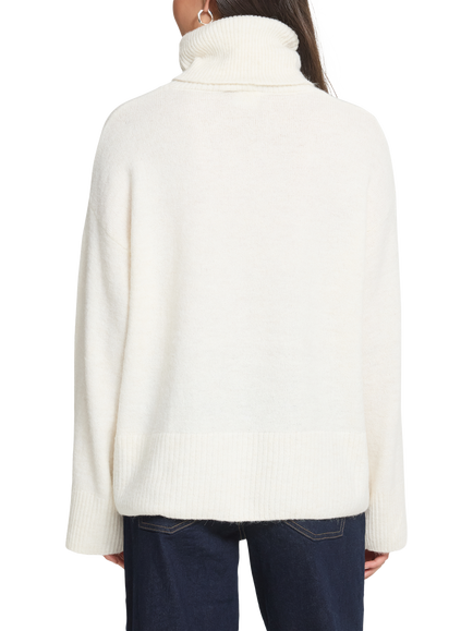 ICHI Ihkamara Sumptuous Roll Neck Jumper, Cloud Dancer - view 2, Cloud Dancer