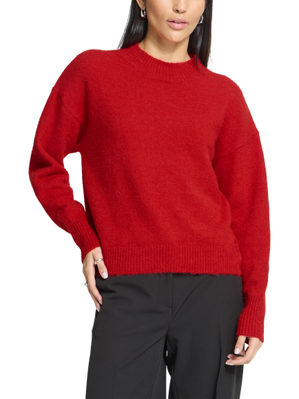 ICHI Ihsage Crew Neck Jumper, Salsa, Salsa