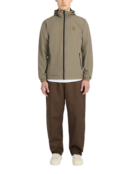 Lyle & Scott Contrast Zip Through Hooded Jacket, Khaki, Khaki